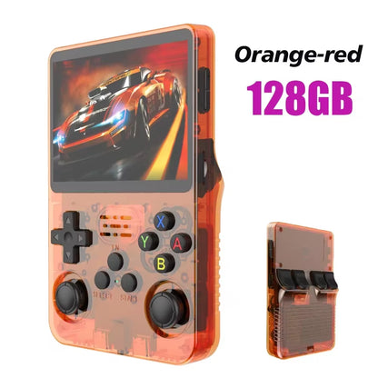 Nueva consola portátil retro R36S con sistema Linux, pantalla IPS de 3.5 pulgadas, reproductor portátil de videojuegos de bolsillo, 64GB/128GB, ideal como regalo para niños.