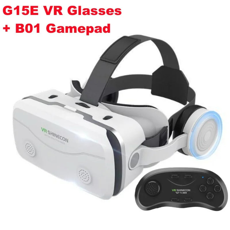 Gafas VR G15E IMAX 3D para películas y realidad virtual, compatibles con Google Cardboard. Casco VR para teléfonos de 4.7 a 7 pulgadas, compatible con control joystick para juegos.