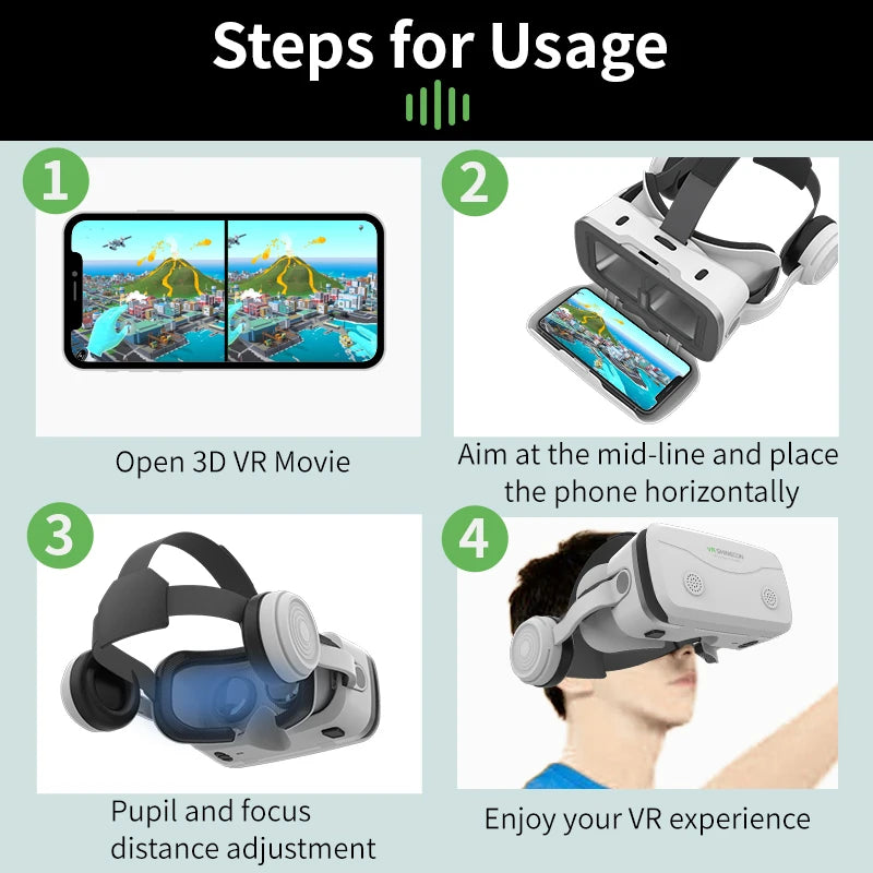 Gafas VR G15E IMAX 3D para películas y realidad virtual, compatibles con Google Cardboard. Casco VR para teléfonos de 4.7 a 7 pulgadas, compatible con control joystick para juegos.