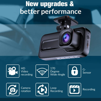 Cámara Dash Cam Frontal, Trasera e Interior 1080P Full HD de 3 Cámaras, Grabadora de Video para Automóvil tipo Caja Negra con Triple Cámara.